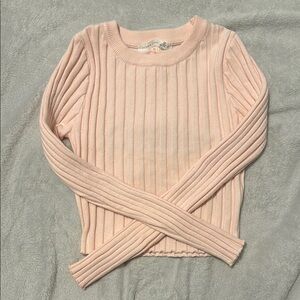 Altar'd State Light Pink Ribbed Long Sleeve